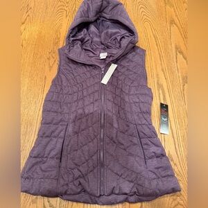 NWT Purple Quilted Hooded Vest